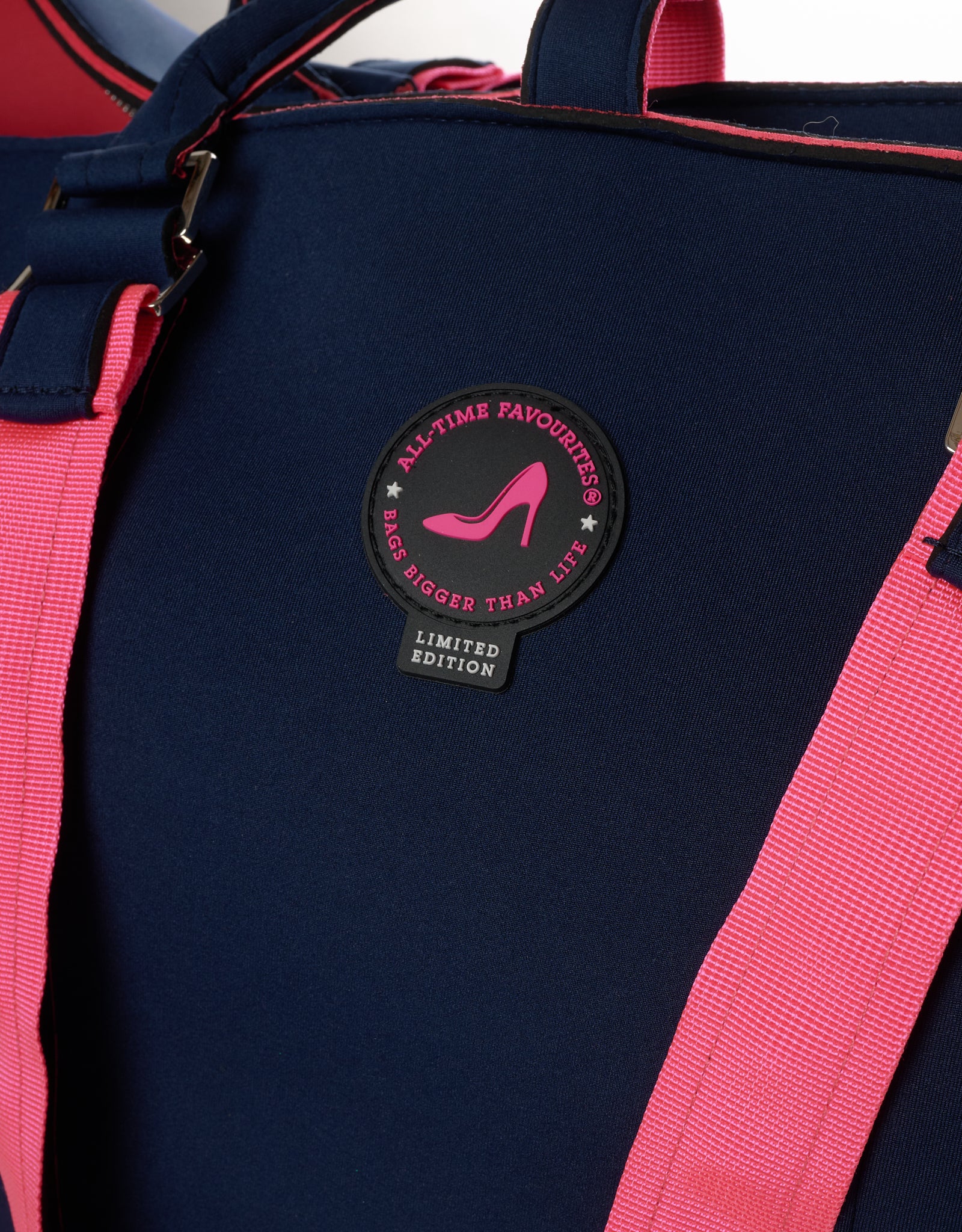 Kleine shopper navy & pink PALM BEACH