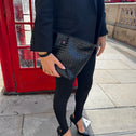 Toiletry bag black braided LONDON