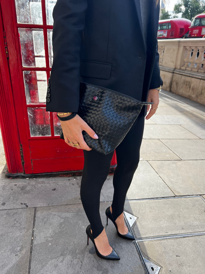 Toiletry bag black braided LONDON
