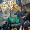 Kleine shopper metallic groen VENEZIA