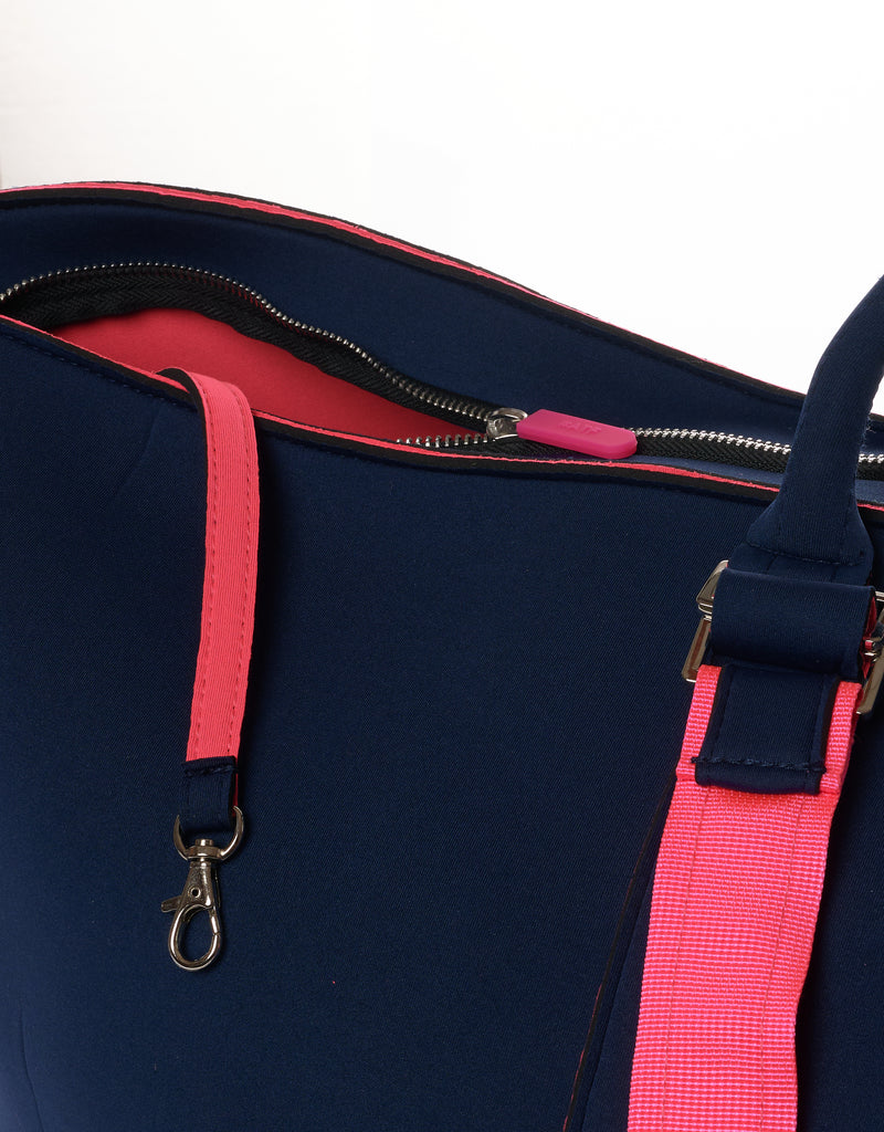 Grote shopper navy & pink PALM BEACH