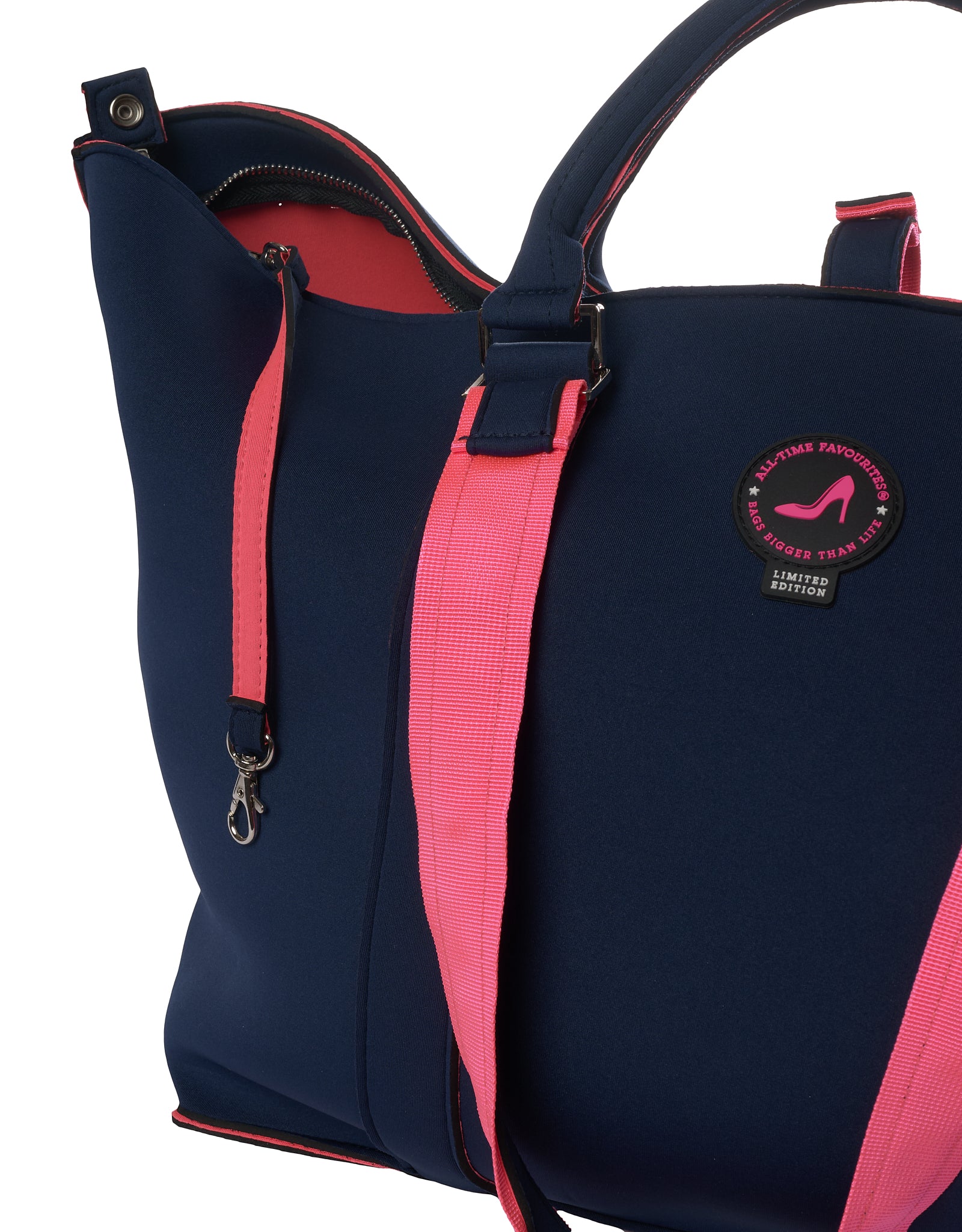 Kleine shopper navy & pink PALM BEACH