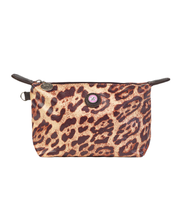 Compact make-up tasje luipaardprint, ideaal voor dagelijks gebruik of reizen