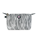 Make-up tasje zebra print met rits, stijlvol zwart-wit design
