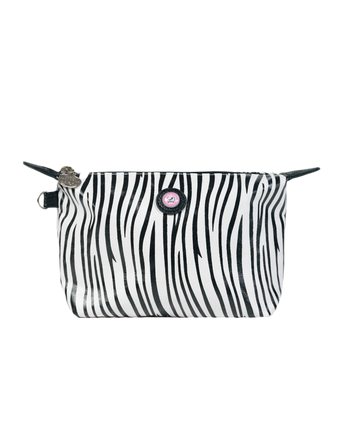 Make-up tasje zebra print met rits, stijlvol zwart-wit design