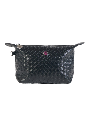 Schminktasche Schwarz Geflochten LONDON