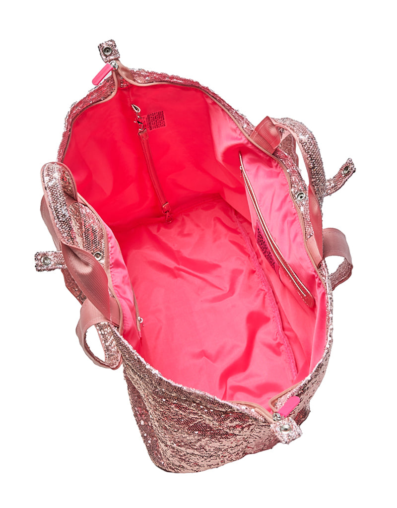 Medium dusty rose & silver sequin MARRAKECH tote bag