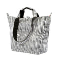 Mini-Zebra-Shopper mit schwarzen Henkeln und Reißverschluss
