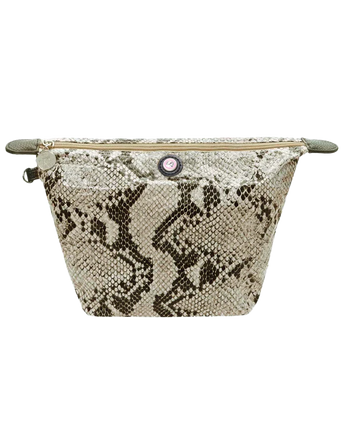 Compacte toilettas pythonprint met rits, ideaal voor reizen of dagelijks gebruik