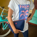 Toiletry bag navy & pink PALM BEACH