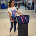 Toiletry bag navy & pink PALM BEACH