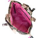 De roze binnenkant van de kleine shopper camouflage pailletten