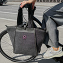 Small grey teddy HAMBURG tote bag