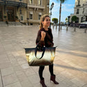 Medium metallic black & gold MONTE CARLO tote bag