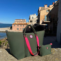 Green & pink ST. TROPEZ makeup bag