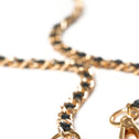 Gold crossbody chain with black vegan leather for clutch or crossbody bag