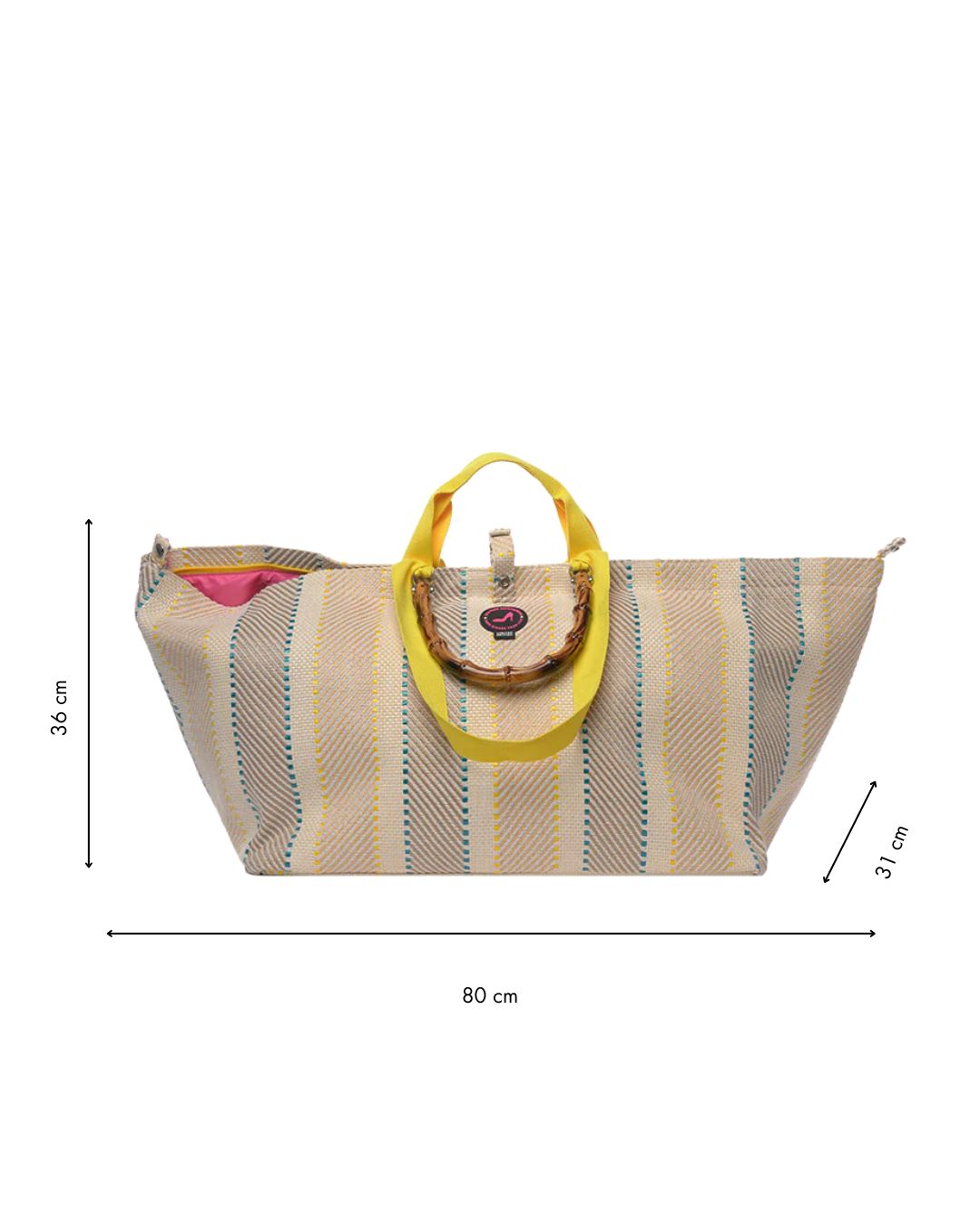 Large tote bag woven yellow CAPE TOWN