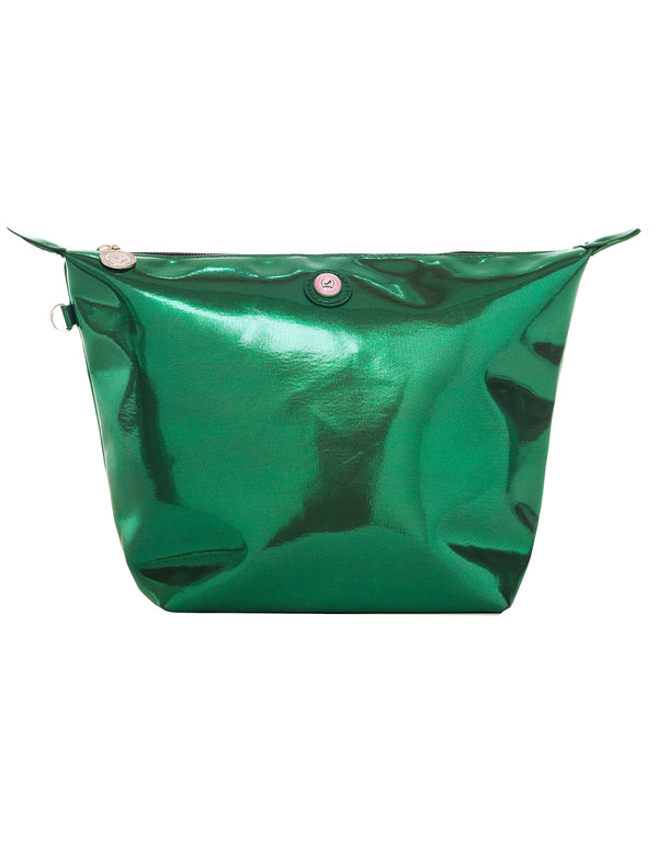 Metallic green NAPOLI toiletry bag
