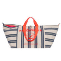 Large blue & white stripe MARBELLA tote bag