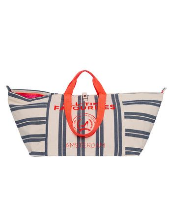 Large tote bag blue & white stripe MARBELLA