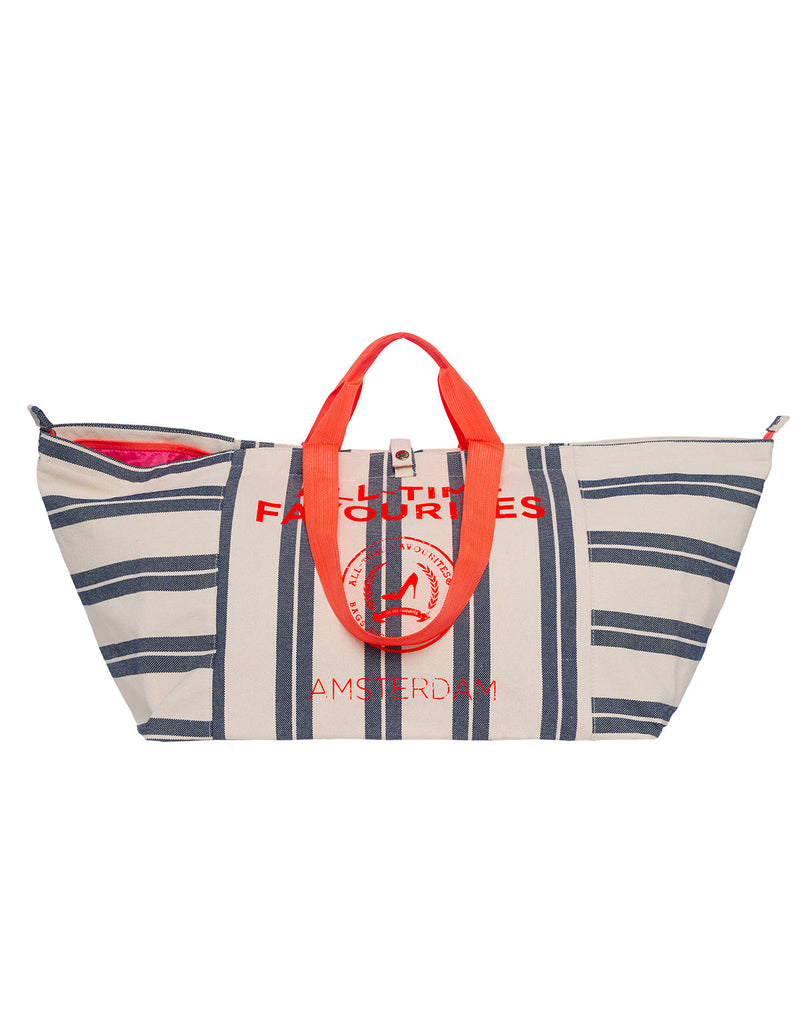 Großer Shopper MARBELLA Blau & Weiß Gestreift