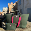 Kleiner Shopper ST.TROPEZ Grün-Pink