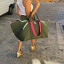 Grote shopper ST. TROPEZ groen & pink