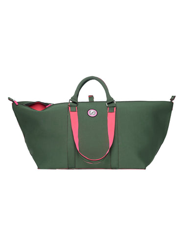 Grote shopper ST. TROPEZ groen & pink