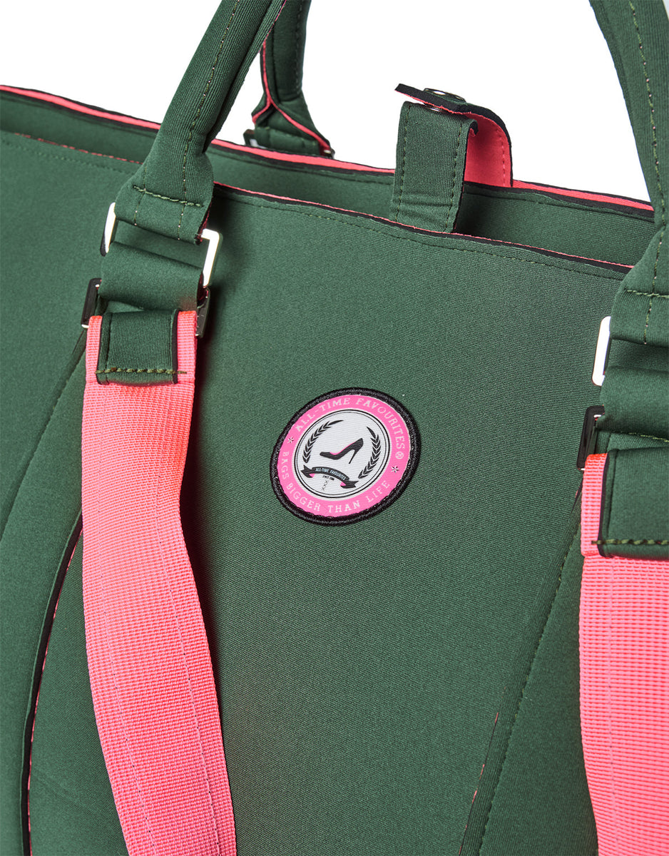 Large green & pink ST. TROPEZ tote bag