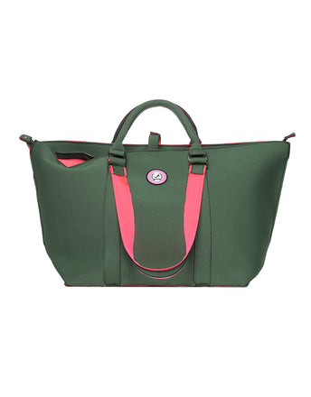 Medium green & pink ST. TROPEZ tote bag