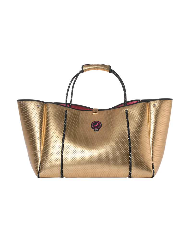 Grote shopper goud scuba materiaal