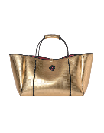 Grote shopper goud scuba materiaal