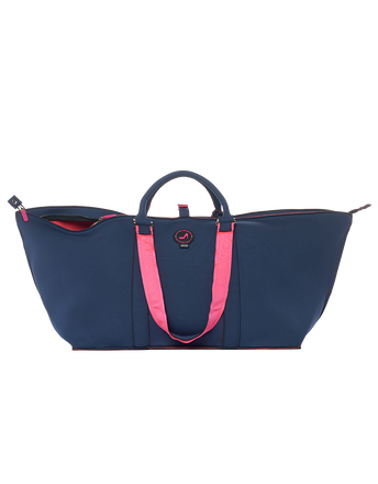 Grote shopper navy & pink PALM BEACH