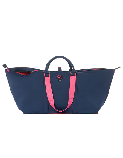 Large tote bag navy & pink PALM BEACH