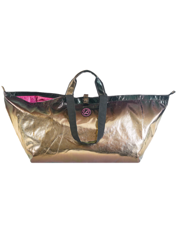 Large metallic black & gold MONTE CARLO tote bag