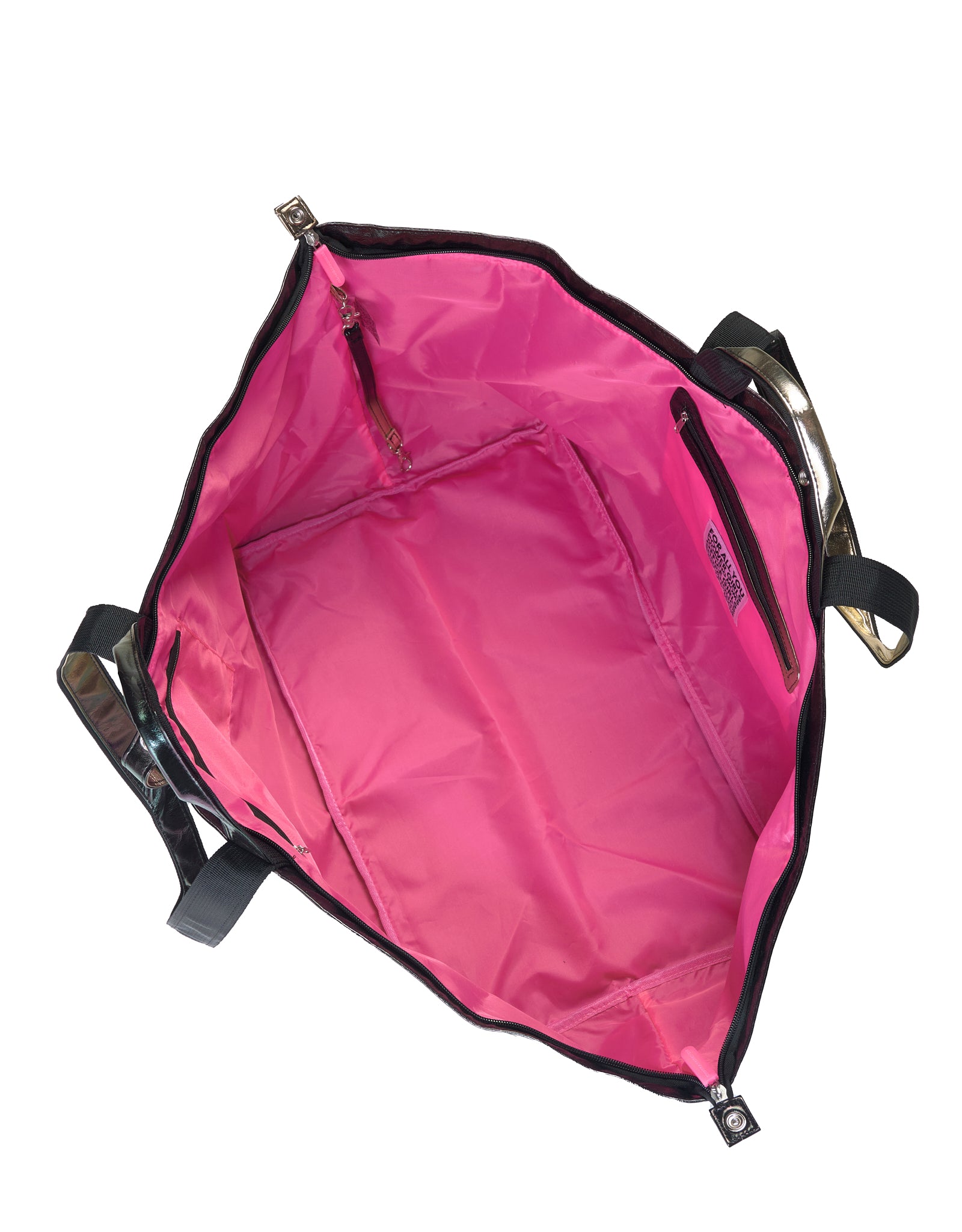 Grote shopper metallic zwart & goud MONTE CARLO
