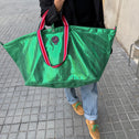 Large Tote Bag Metallic Green VENEZIA