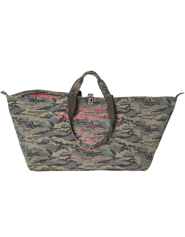 Grote shopper met rits camouflage All-time Favourites