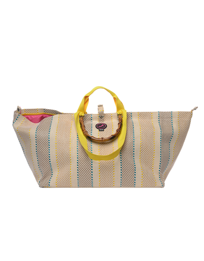 Large tote bag woven yellow CAPE TOWN