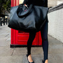 Medium black braided LONDON tote bag