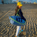 Large tote bag blue & yellow unisex KNOKKE