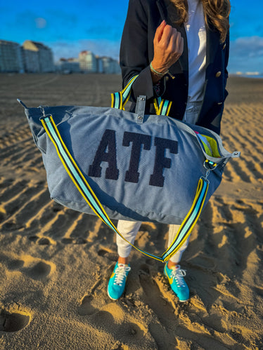 Large blue & yellow unisex KNOKKE tote bag