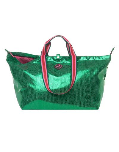 Medium Tote Bag Metallic Green VENEZIA