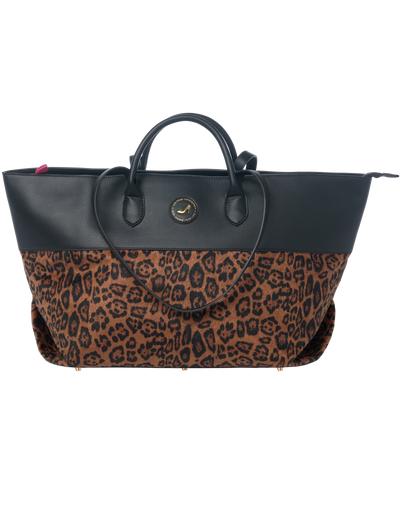 Medium Tote Bag Black & Leopard JACKIE