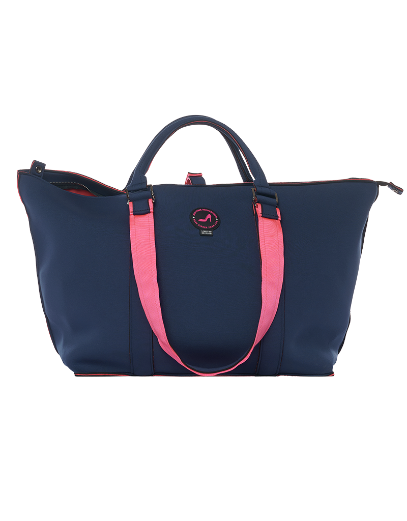 Kleine shopper navy & pink PALM BEACH