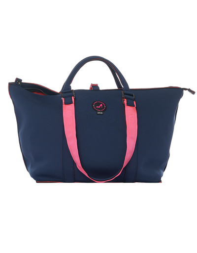 Medium tote bag navy & pink PALM BEACH