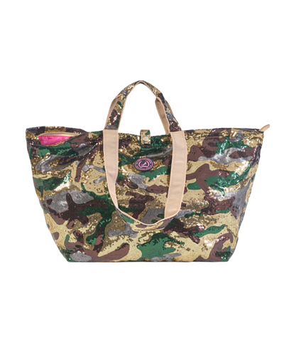 Medium tote bag army print sequin EDINBURGH