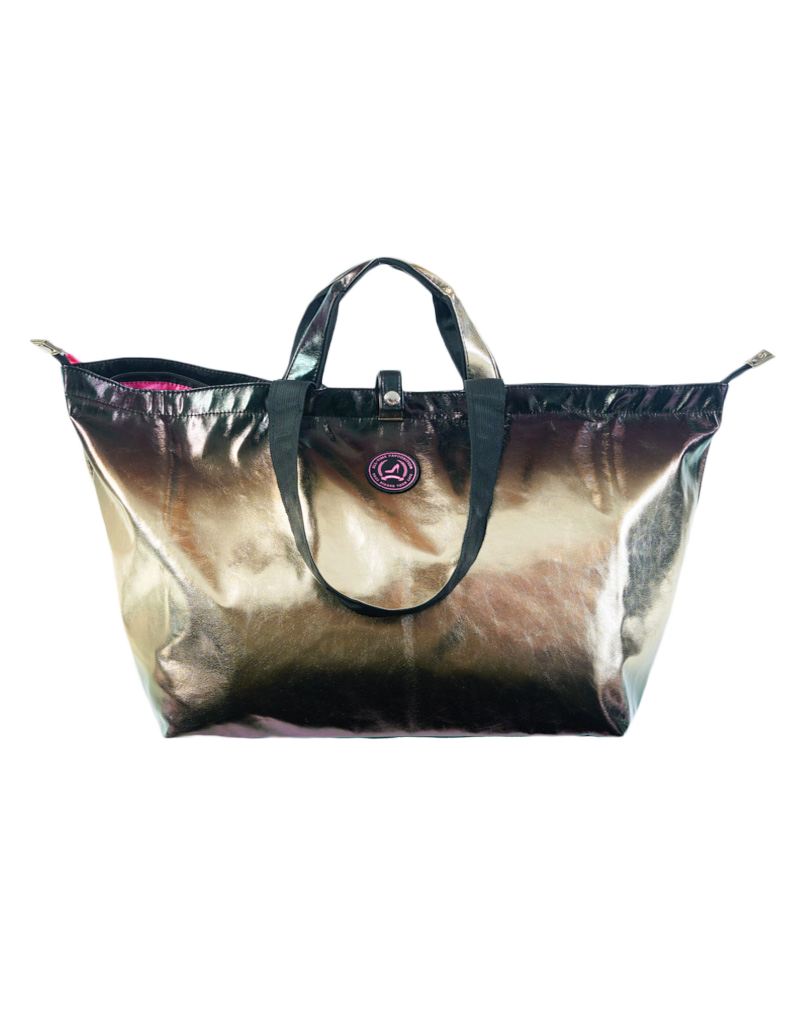 Medium metallic black & gold MONTE CARLO tote bag