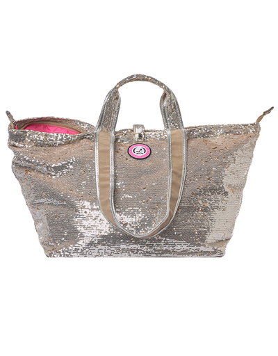 Medium tote bag silver & gold sequin MALLORCA