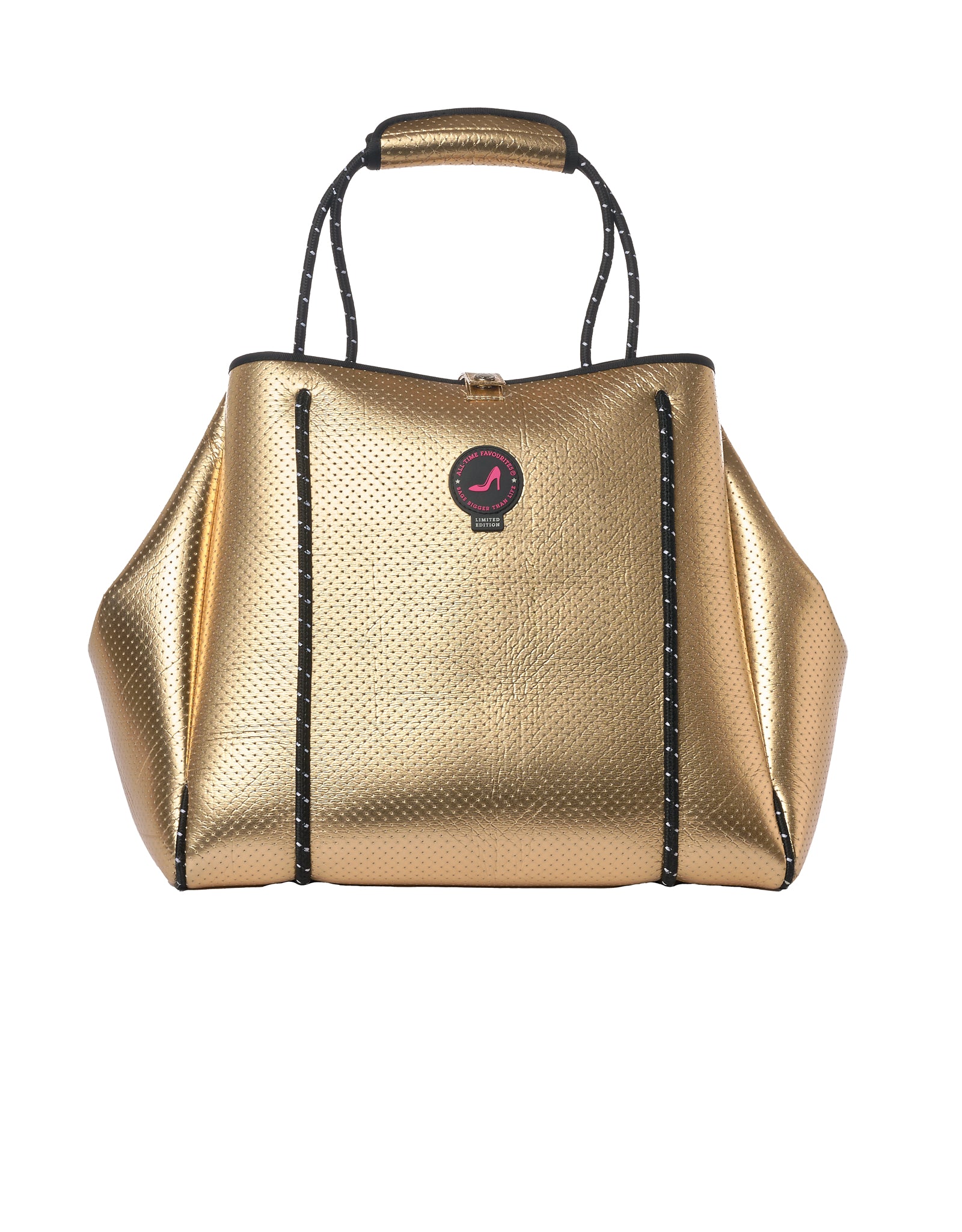 Medium Tote Bag gold scuba neoprene